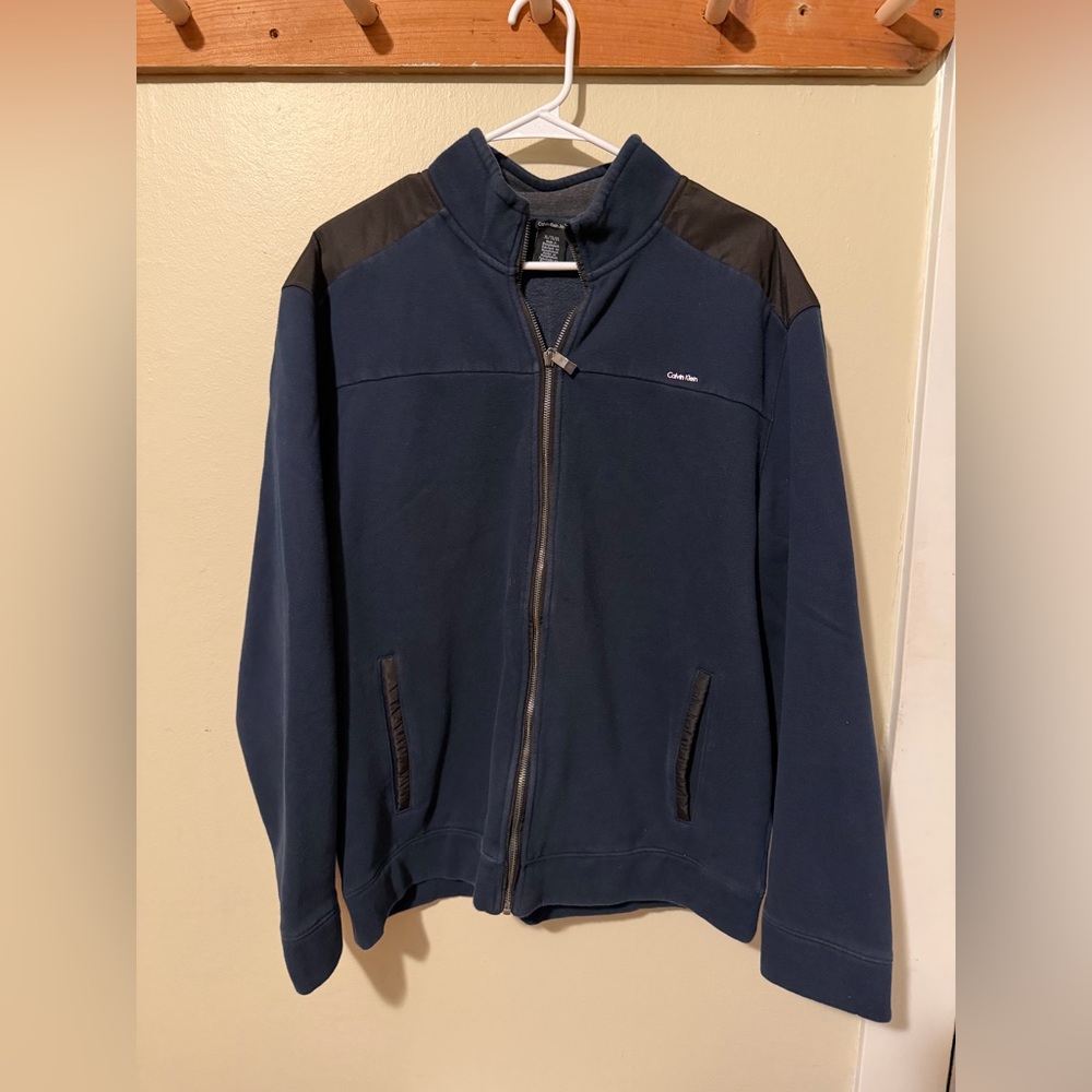 Calvin Klein Jeans Men's XL Navy Full Zip Performance Track Jacket